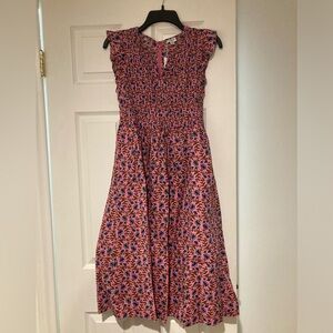 J. Crew Factory Petite Flutter Sleeve Midi Dress